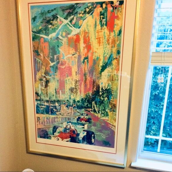 LeRoy Neiman Grand Prix de Monaco Framed Serigraph - Picture 3 of 10